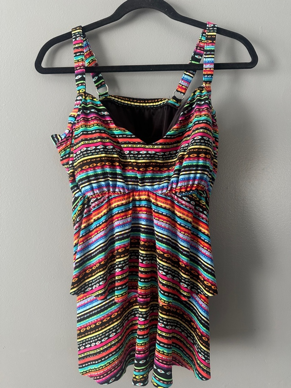 Trimshaper size 20W tankini multi color bohemian resortwear festival beach